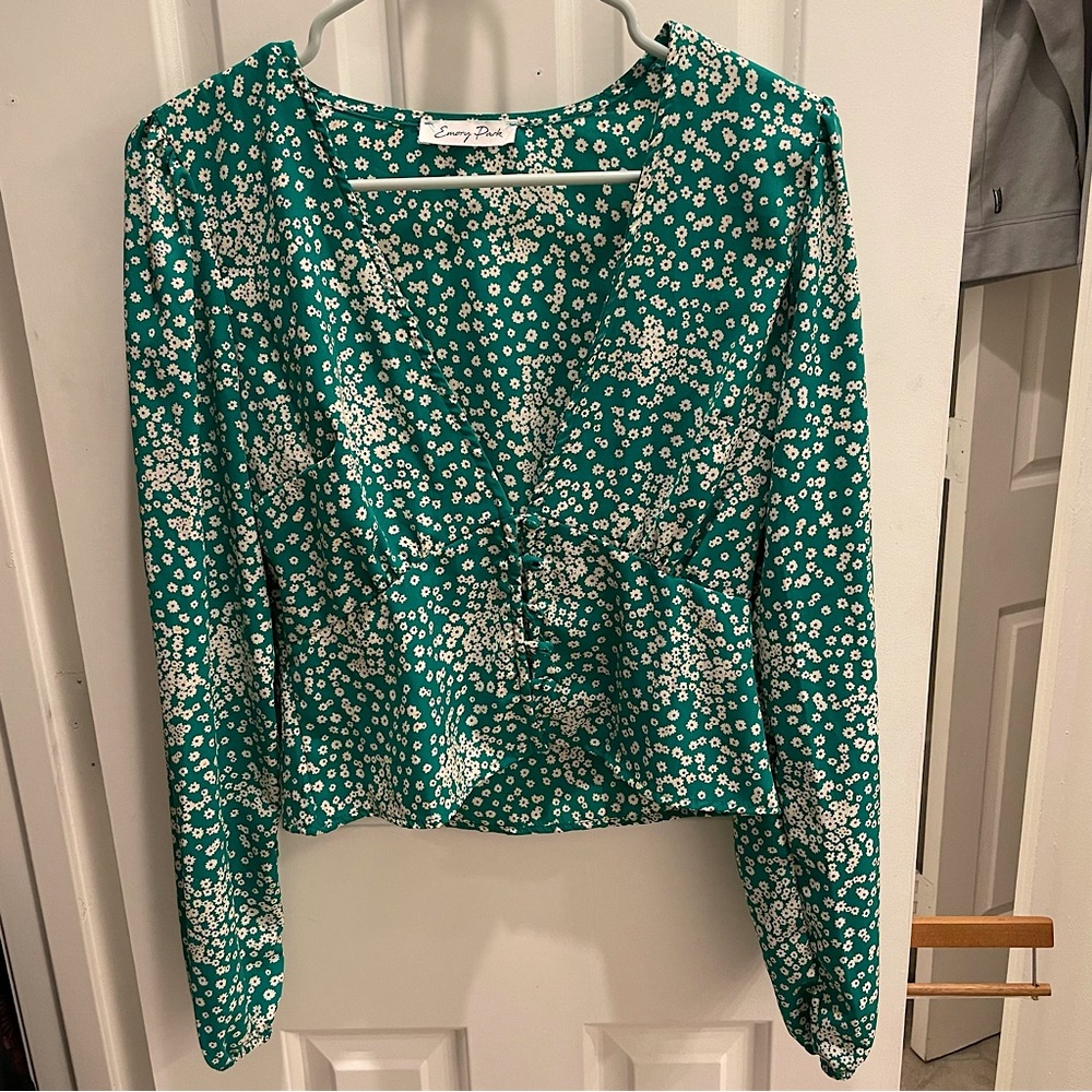 Green Floral Emory Park Blouse